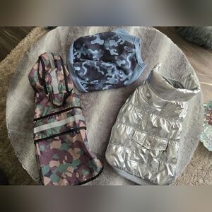 Camouflage and Silver Dog Jackets